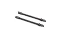 Two black metal straight axle driveshafts for an RC car, shown side-by-side against a white background.