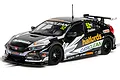 Scalextric 1/32 scale Honda Civic Type R BTCC 2021 slot car, number 52, driven by Gordon Shedden, in black and white livery with Halfords and Cataclean branding.