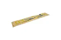 A long, narrow E-Flite decal sheet featuring yellow, black, and green racing-style graphics on a tan backing paper.