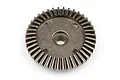 A steel differential ring gear for an RC car, featuring 40 teeth and a central mounting hole with four smaller surrounding holes.