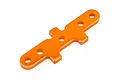 An orange anodized aluminium suspension arm pin brace for HPI Bullet RC cars, shown against a white background.