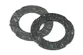 Two circular dark grey fibrous slipper clutch pads for HPI RC vehicles shown on a white background.