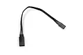 A black 150mm servo extension wire with a male and female JR/Futaba style connector on a white background.
