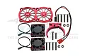 GPM Red Aluminium Adjustable Motor Heatsink w/ Dual Cooling Fans MAKX018FANA-R