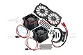 GPM Black Aluminium Adjustable Motor Heatsink w/ Dual Cooling Fans MAKX018FANB-BK