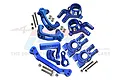 GPM Blue Aluminium Hubs & Steering Assembly Set SLE19212248-B