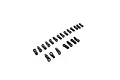 A set of twenty black plastic RC rod ends arranged in a loose pattern on a white background.