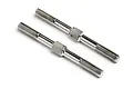 Two silver-coloured metal turnbuckles for an RC car, shown against a white background.