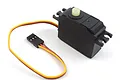 A BlackZon 2.2kg RC servo motor with a black plastic casing, white output gear, and a three-wire connector cable.