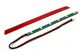 BlackZon DB rear roof LED light strip with a green circuit board, red and black wires, a white connector, and a separate red adhesive strip.