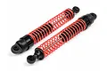 Two HPI Racing 117mm sport shock absorbers with black plastic bodies and bright red coil springs, shown against a white background.