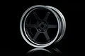MST 1.9" 106 Off-Set Changeable Flat Silver/Flat Black Rims 4Pcs 832108FBK