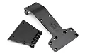 Two black plastic skid plate components for an HPI Blitz RC vehicle, shown against a white background.