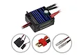 Reedy Power SC500X brushed crawler ESC with blue heatsink, wiring, and three circular inset images showing connectors.