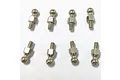 A set of eight silver-coloured metal ball studs for RC vehicles arranged in two rows of four on a white background.