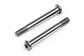Two silver metal step screws with hex heads, shown against a plain white background.