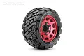 A single Jetko 2.8 inch Rockform ST RC tyre mounted on a metallic red Claw rim, shown against a white background.
