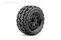 A single Jetko 2.8 inch Tomahawk MT monster truck tyre mounted on a black Claw rim, shown against a white background.