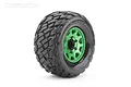 A single Jetko 2.8 inch Rockform MT tyre mounted on a metallic green Claw rim, shown against a white background.