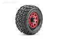Jetko 2.8" Rockform MT Medium Soft Tyres on Metal Red Claw Rims - Glued Wheels 2Pcs JKO2803CRMSGNB1