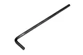 A black L-shaped 3mm hex wrench tool isolated on a white background.