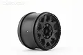 A single black Jetko 3.8 inch RC monster truck rim with a multi-spoke design, shown against a white background.