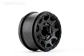 A single black Jetko 2.8-inch RC stadium truck rim shown from a three-quarter angle against a white background.