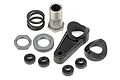 HPI Racing Servo Saver Set components including a black plastic servo arm, metal threaded post, spring, nuts, and small bushings.