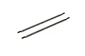 Two long, thin stainless steel suspension links with threaded ends for RC vehicles.