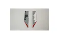 Two grey, white, and black patterned ventral fins for an E-Flite Viper 90mm RC jet, shown against a white background.