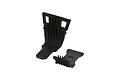 Two black ARRMA skid plates for RC vehicles shown from a high angle against a white background.