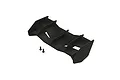 A black ARRMA RC rear wing with two small mounting screws, shown from a top-down perspective against a white background.