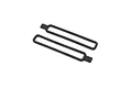 Two black elastic battery straps for RC vehicles, shown against a plain white background.