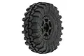 A single Pro-Line 1.0 inch Super Swamper RC crawler tyre mounted on a black Holcomb beadlock style rim, isolated on a white background.