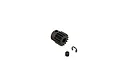 ARRMA 15T pinion gear with a small grub screw and E-clip on a plain white background.