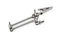 A Boom Racing Kudo soldering arm featuring a metal articulated arm with a spring-loaded alligator clip and wing nut adjustments.