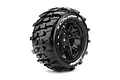 Louise 5.5" X-Champ Tyres on Black Spoked Rims - Glued Wheels 2Pcs L-T3349B