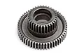 A studio shot of a HPI Savage XS steel idler gear showing the dual-gear design on a white background.