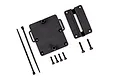 Traxxas Telemetry Expander Mount kit including a black plastic mounting plate, a slotted bracket, four small screws, two longer screws, and two zip ties.