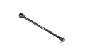 A black Traxxas steel centre front CVD driveshaft with TRX branding on a white background.