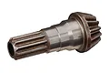 A steel 13-tooth pinion gear for a Traxxas RC vehicle differential, shown against a plain white background.