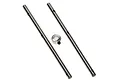 Two metal main shafts and a small metal collar with a set screw for a Blade RC helicopter.