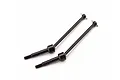 Two black metal universal drive shafts for HPI Savage XS RC cars, shown against a plain white background.