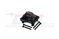 A black aluminium differential cover for RC cars by GPM Racing, shown with four included mounting screws against a white background.