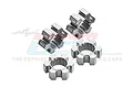 Four silver GPM Racing aluminium wheel hex adapters for RC cars, featuring a 7075 alloy marking.