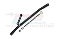 GPM Racing black aluminium steering linkage set for RC cars, including a main linkage bar, smaller arm, screws, and nuts.
