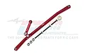 GPM Racing red anodized aluminium steering linkage set for RC cars, including metal rods, screws, and nuts.