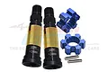 GPM Blue Hardened Steel Universal CVD Joints 2Pcs w/ Black Aluminium Wheel Hexes Set TXM8+2410/JT-B