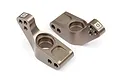 Two bronze-coloured aluminium rear hub carriers for HPI Bullet RC vehicles, featuring multiple mounting holes and a central bearing housing.