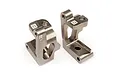 Two metallic HPI Racing aluminium front hub carriers for the Bullet MT/ST RC vehicle, shown from an angle on a white background.